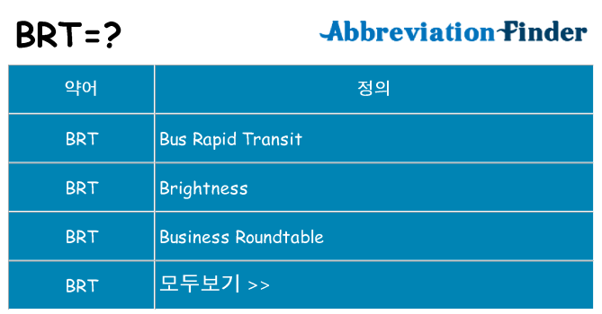 brt 대 한 무엇을 서가