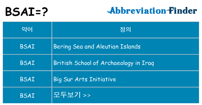 bsai 대 한 무엇을 서가