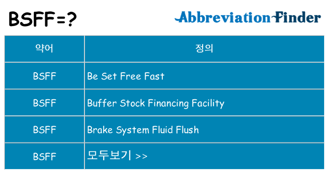bsff 대 한 무엇을 서가