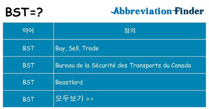 bst 대 한 무엇을 서가