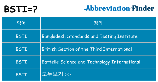 bsti 대 한 무엇을 서가