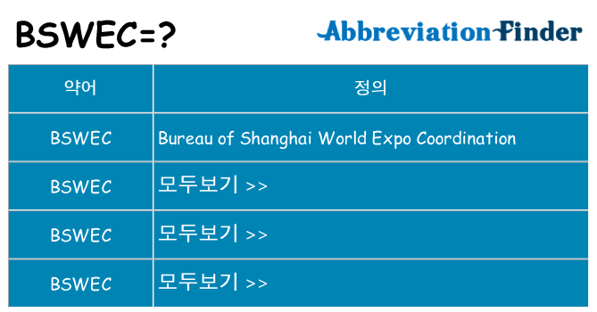 bswec 대 한 무엇을 서가