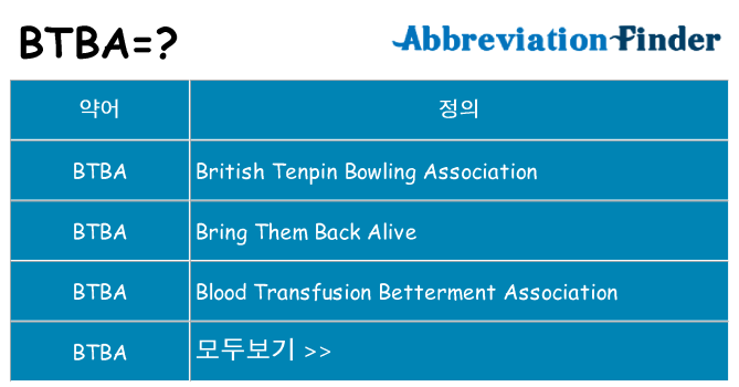 btba 대 한 무엇을 서가