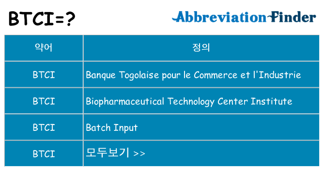 btci 대 한 무엇을 서가