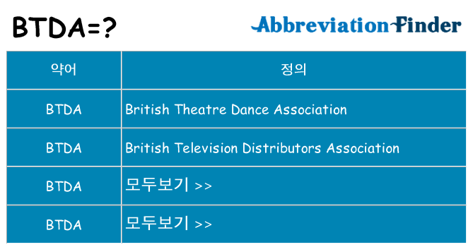 btda 대 한 무엇을 서가