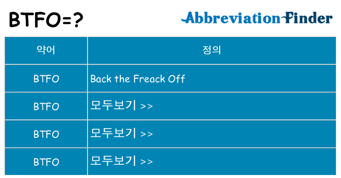 btfo 대 한 무엇을 서가