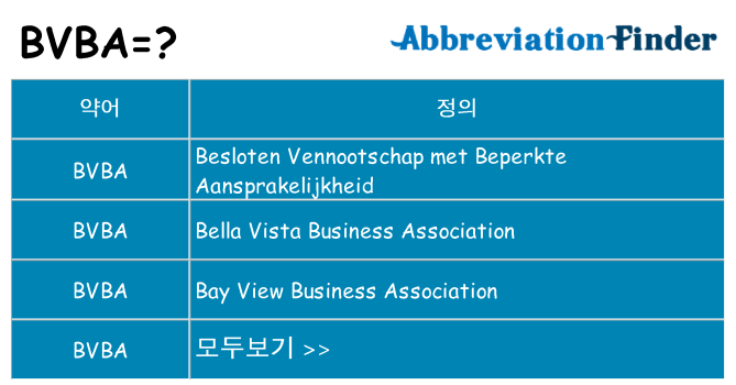 bvba 대 한 무엇을 서가