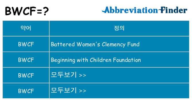 bwcf 대 한 무엇을 서가
