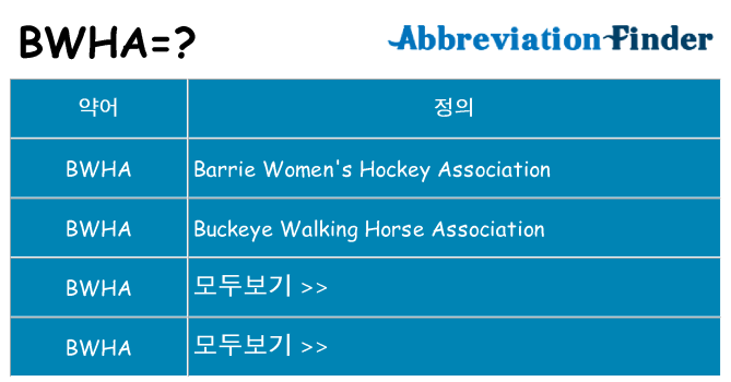 bwha 대 한 무엇을 서가