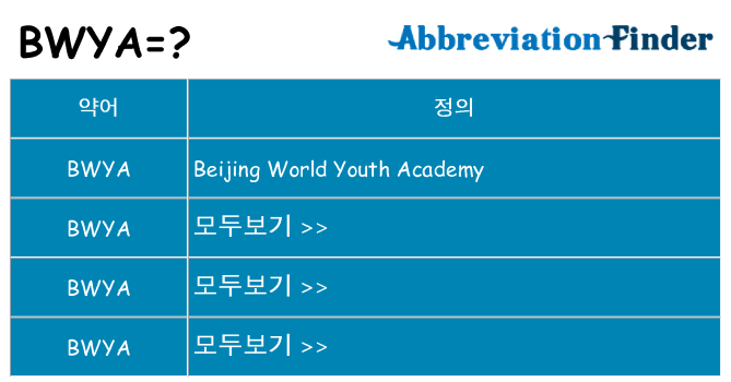 bwya 대 한 무엇을 서가