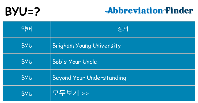 byu 대 한 무엇을 서가