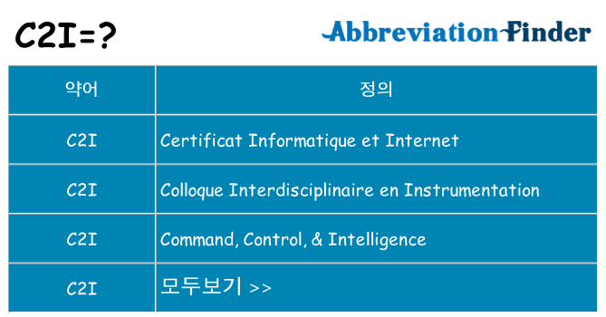 c2i 대 한 무엇을 서가
