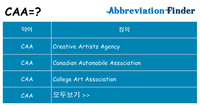 caa 대 한 무엇을 서가