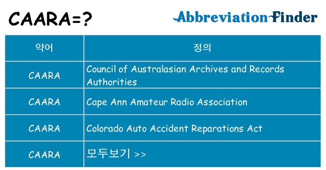 caara 대 한 무엇을 서가