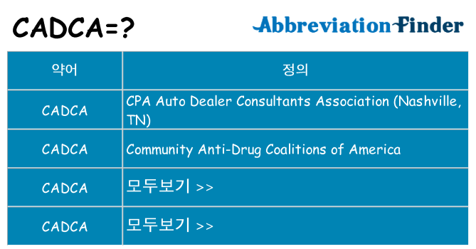 cadca 대 한 무엇을 서가