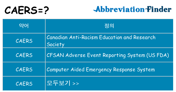caers 대 한 무엇을 서가