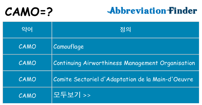 camo 대 한 무엇을 서가
