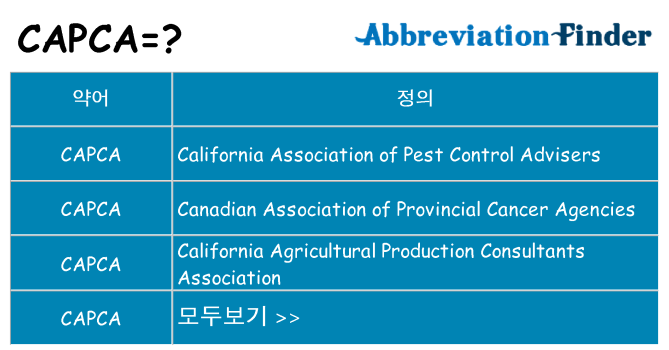 capca 대 한 무엇을 서가