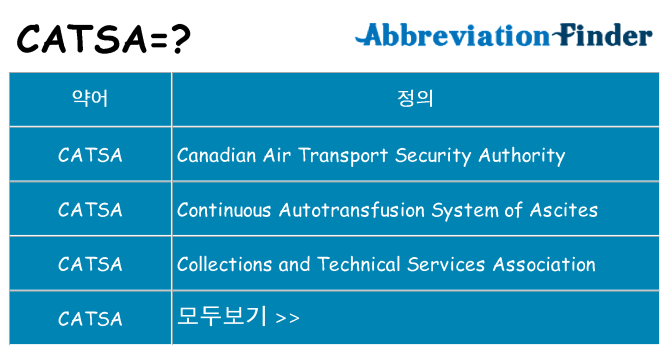 catsa 대 한 무엇을 서가
