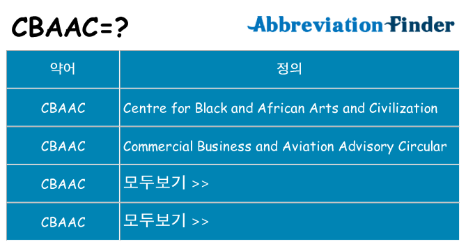 cbaac 대 한 무엇을 서가