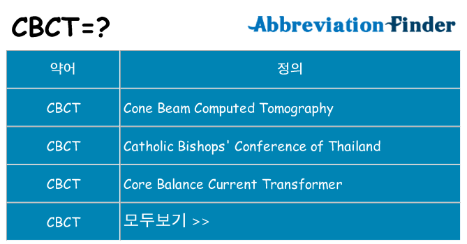 cbct 대 한 무엇을 서가