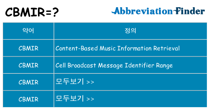 cbmir 대 한 무엇을 서가