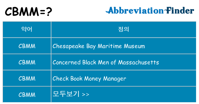 cbmm 대 한 무엇을 서가