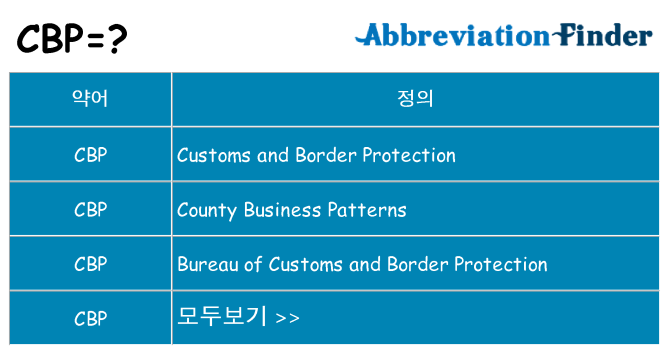 cbp 대 한 무엇을 서가