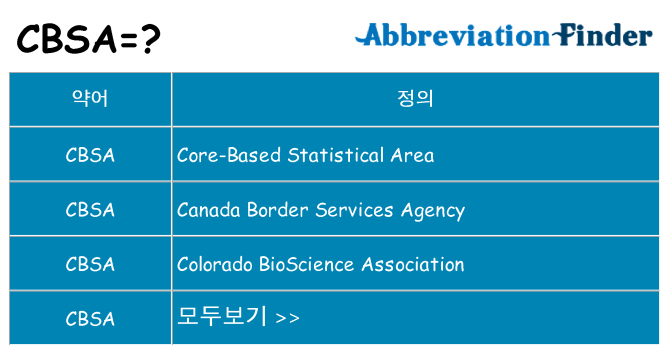 cbsa 대 한 무엇을 서가