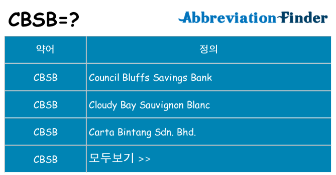 cbsb 대 한 무엇을 서가