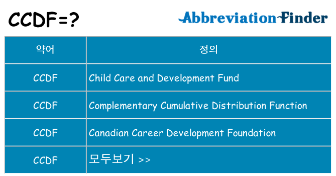 ccdf 대 한 무엇을 서가