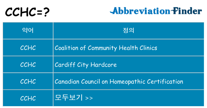 cchc 대 한 무엇을 서가
