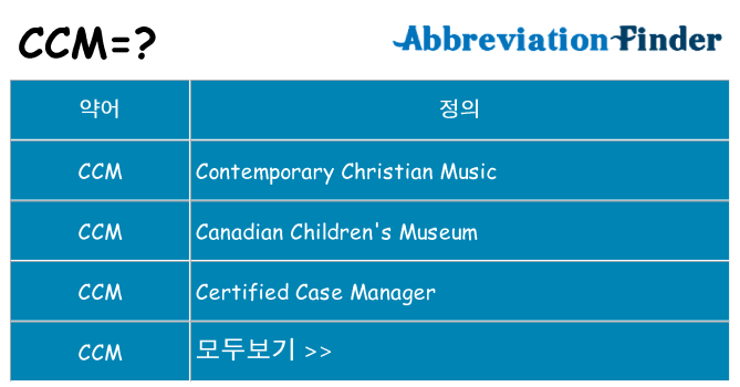 ccm 대 한 무엇을 서가