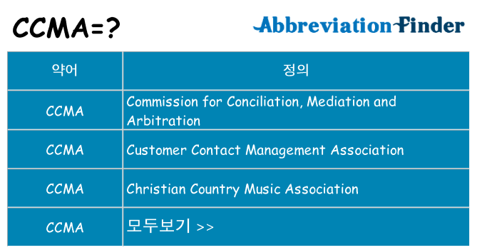 ccma 대 한 무엇을 서가