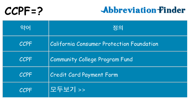 ccpf 대 한 무엇을 서가