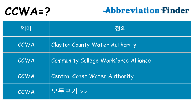 ccwa 대 한 무엇을 서가