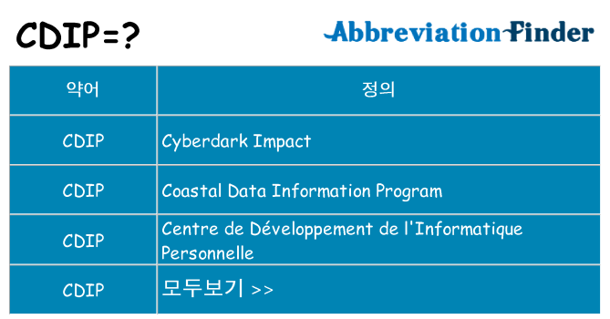 cdip 대 한 무엇을 서가