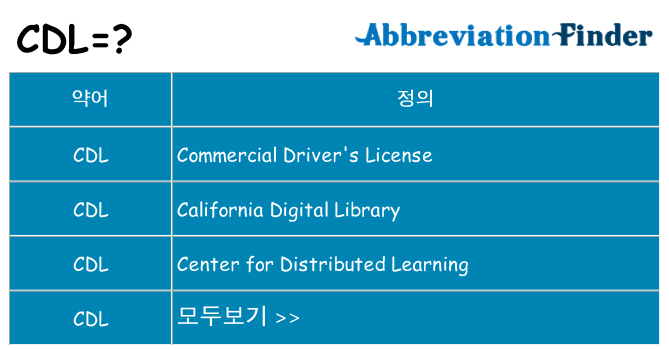 cdl 대 한 무엇을 서가
