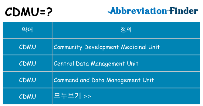 cdmu 대 한 무엇을 서가