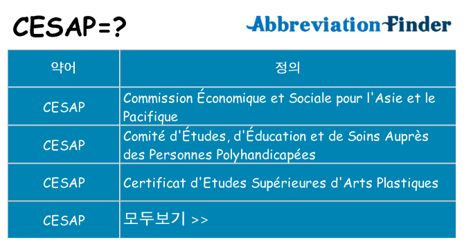 cesap 대 한 무엇을 서가