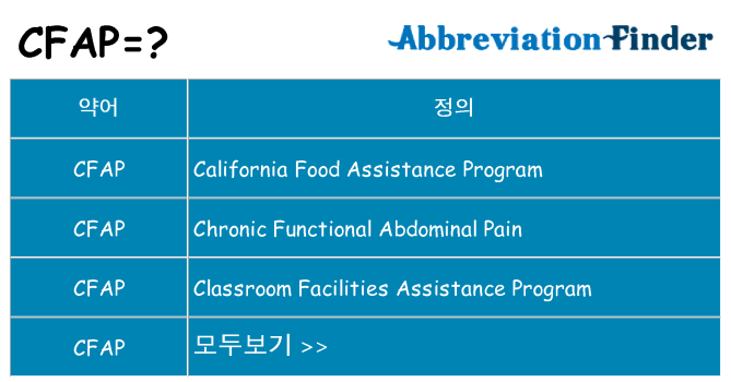 cfap 대 한 무엇을 서가