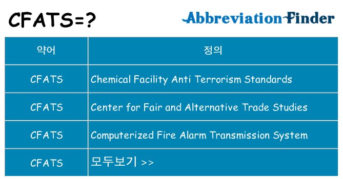 cfats 대 한 무엇을 서가