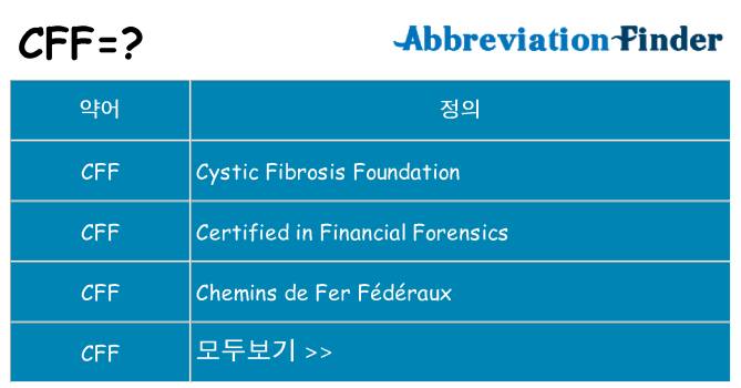 cff 대 한 무엇을 서가