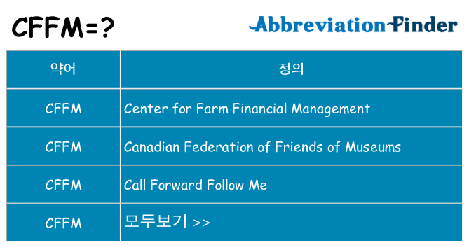cffm 대 한 무엇을 서가
