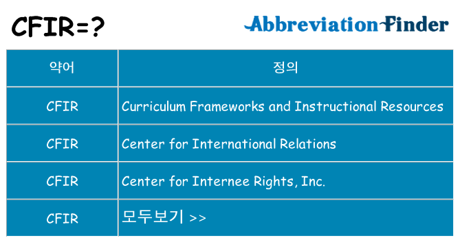 cfir 대 한 무엇을 서가