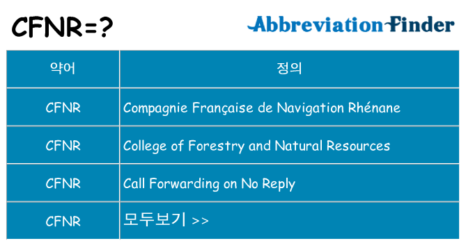 cfnr 대 한 무엇을 서가