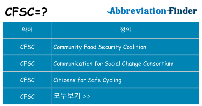 cfsc 대 한 무엇을 서가