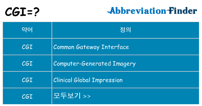cgi 대 한 무엇을 서가