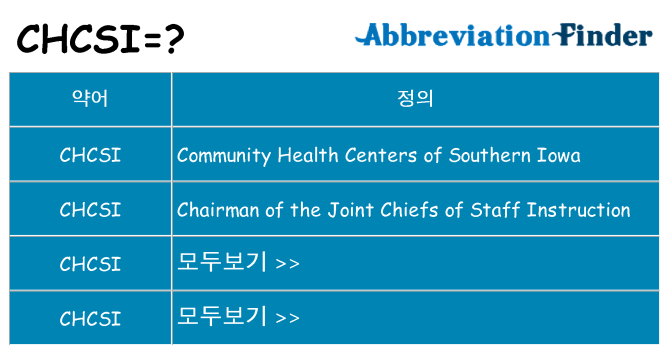 chcsi 대 한 무엇을 서가