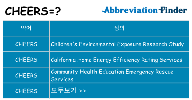 cheers 대 한 무엇을 서가
